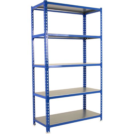 SimonRack Scaffale Portaoggetti, 2000x1100x400 mm, 5 Ripiani, Portata 200 kg per Ripiano, Metallo, Scaffale da Garage, Blu/Zincato – Simonclick (1/3)