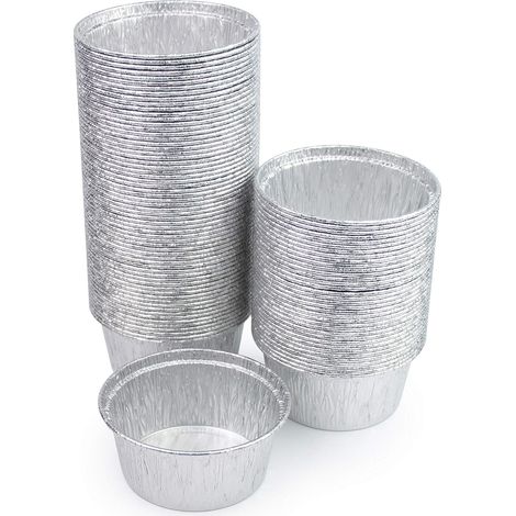 Lot de 100 Godets Aluminium, 150ml, Pour Muffins Cupcakes Tartelettes, Cuisson Four Congélation (1/5)