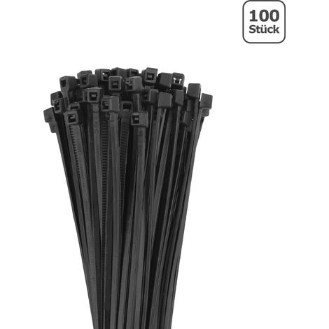 Kabelbinder 2,5mm breit schwarz 100 Stk. UV beständig - Länge: 100mm