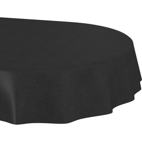 Nappe enduite Anthracite Aspect Lin Ovale 180x140 cm Anti-Taches (1/5)