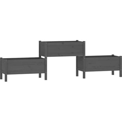 Maison Exclusive - Fioriera Grigia 245,5x44x75 cm in Legno Massello di Pino (1/5)