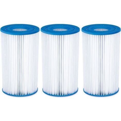 3er-Pack Summer Waves Filterkartuschen für Schwimmbäder – Blau (1/4)