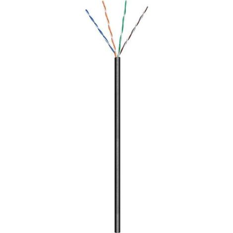 Goobay CAT 5e Cavo sfuso Coppia intrecciata non schermata (UTP) Nero 100 m (1/2)