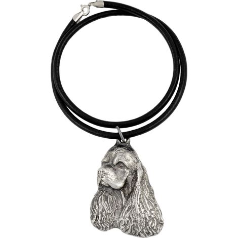Collana con ciondolo a forma di cane Clumber Spaniel, placcata in argento, per gli amanti dei cani, gioiello unico di Art-Dog (1/5)