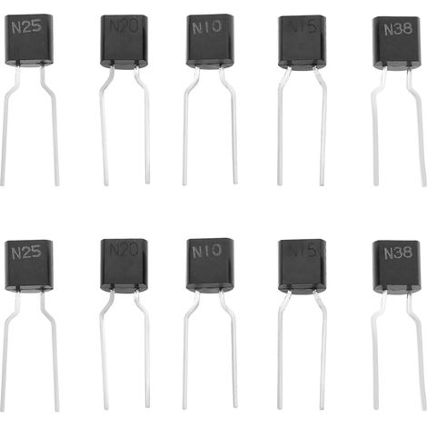10PCS ICP N-10 N-15 N-20 N-25 N-38 TO92 Semiconductor Fuses for Circuits Up to 50V for Industrial Automation of Consumer Electronics (2pcs Each Specification) (1/5)