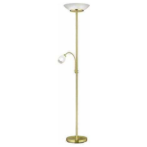 Lampada Piantana 2 Luci Lettura Ottone Diffusore Bianco GD Trio (1/4)
