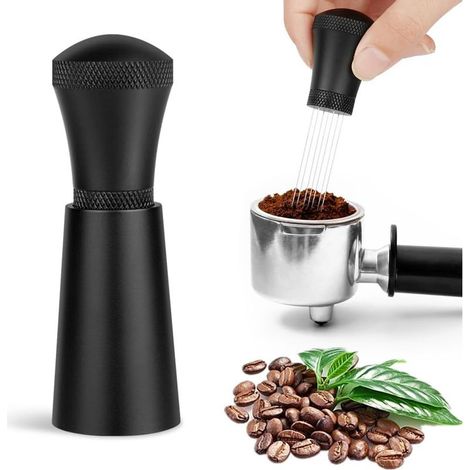 Outil de Distribution D'Espresso, Agitateur à café expresso 7 Aiguilles, Distributeur d'aiguilles à Café, avec 10 Aiguille de Remplacement, Espresso Distribution Tools, Espresso Coffee Stirrer (1/5)