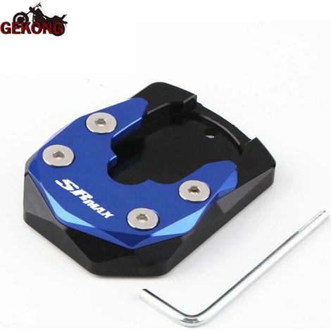 (SRMAx-Bleu) Béquille latérale CNC pour moto, extension de support, compatible avec Aprilia SRMAX 250 et 300 (SRMAX250, SRMAX300 maxpower). (1/4)