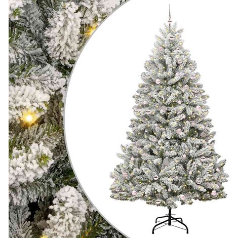 Sapin de Noël Arbre de Noël artificiel Vert et blanc 270 cm PVC et métal (1/5)