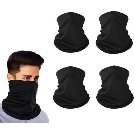 Mascarilla facial de 4 piezas - Multifuncional - para actividades como pesca, senderismo, correr y ciclismo - Negra (1/5)