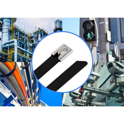 TRU COMPONENTS TC-12647608 Stahlkabelbinder 200 mm 7.9 mm AISI 304 mit Beschichtung 100 St.