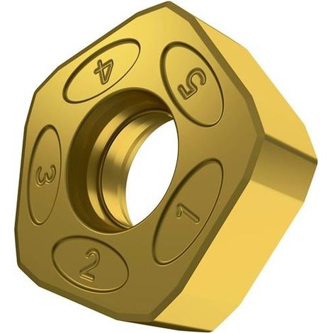 Fräswendeschneidplatte ISO PNMQ 1308DNSN:M8330 D.10mm PVD beschichtet Farbe Gold (1/2)