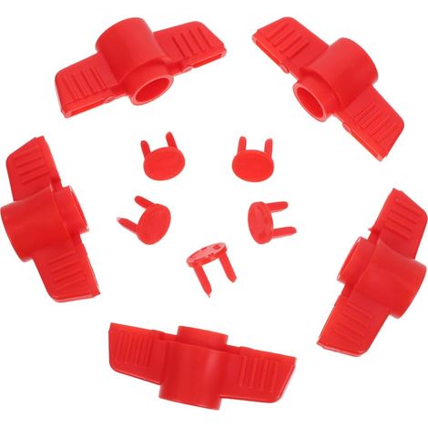 5 Pièces Poignée de Vanne de Plomberie Rouge (1/4)