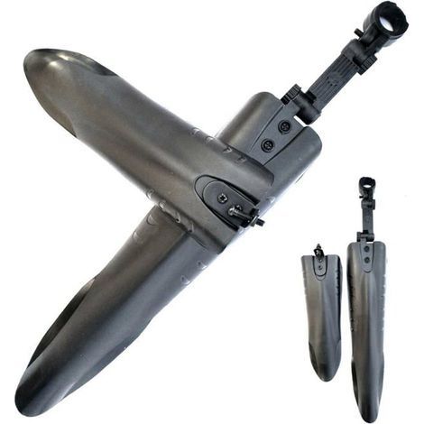 BelleRise - Verstellbares Schutzblechset für Vorder- und Hinterrad, geeignet für Rennräder und Mountainbikes (Schwarz) (1/5)