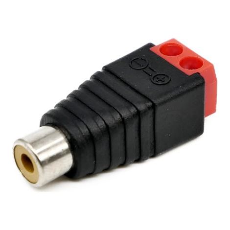 CONNETTORE RCA FEMMINA CON USCITA +/- DA 2 TERMINALI (1/3)