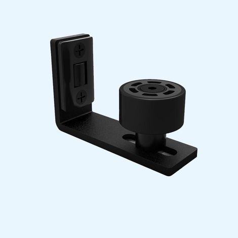 BEBUSINGOTO Verstellbare Bodenführung, Wand-/Tür-Bodenführung für Schiebetüren aus Holz, Schwarz (1/5)
