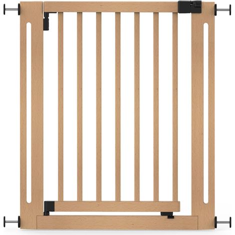 Safetots Wooden Elegance Gate, Natural, 79cm - 87cm, Pressure Fit Safety Gate, 57cm Extra Wide Doorway, Easy Installation