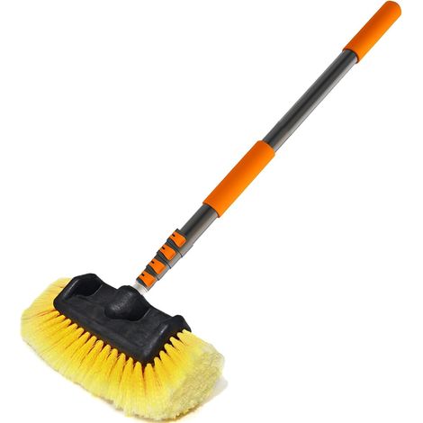 3,6m Brosse Nettoyage Voiture avec Perche Telescopique, Brosse Lavage Voiture, Balai Nettoyage Anneau Solaire pour Camping-Car, Camion, Bateau, Revêtement de Maison (1/5)