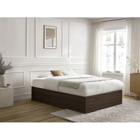 BOBOCHIC - Sommier coffre NIRA rangement XL 180x200 Bois foncé