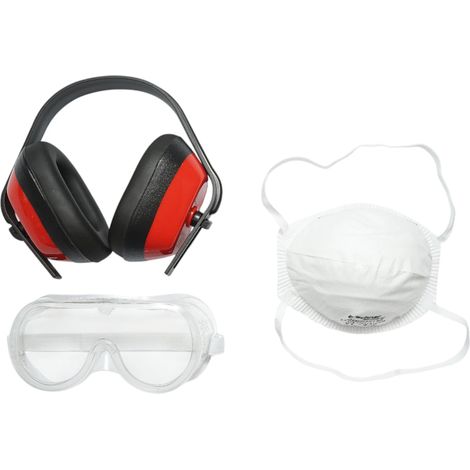 Set di attrezzature da lavoro: maschera antipolvere, occhiali e casco Breckner Germany