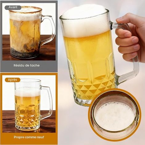 Chopes Verres À Bière, 500 Ml Sodocalcique Chopes À Bière Anse Ergonomique Utilisation Polyvalente Fêtes Bars Restaurants Festivals De La Bière (1/3)