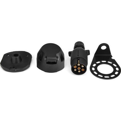 Connecteur prise 12N 7 broches pour remorque caravane, support adaptateur attelage towbar, câblage voiture, robuste. (1/5)