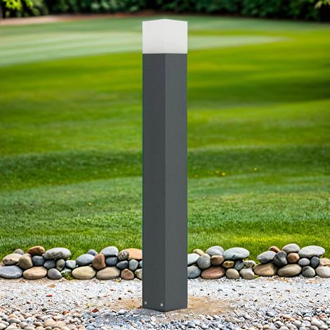 Pollerleuchte eckig H: 83 cm IP44 E27 Aluguss Acryl Wegeleuchte Stehleuchte Stehlampe außen (1/3)