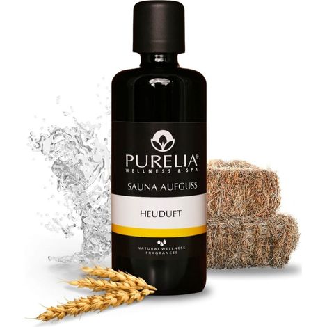 PURELIA Saunaaufguss Konzentrat Heuduft 100 ml natürlicher Sauna-aufguss - reine ätherische Öle