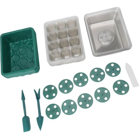 Plateau de semis transparent en plastique pour jardinage et horticulture, 12 trous (1/5)