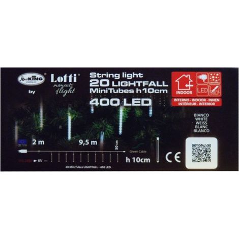 LOTTI Catena 9,5m 20 Mini Tubi LightFall H10cm 400 LED BIANCO (1/3)