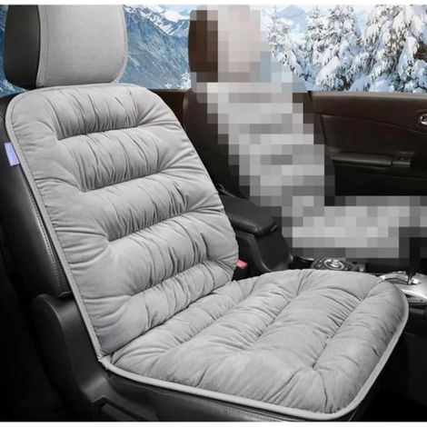2 Housses de Siège Auto Universel, Velours Doux, Protection Anti-Poussière, Gris, Avant et Arrière (1/3)
