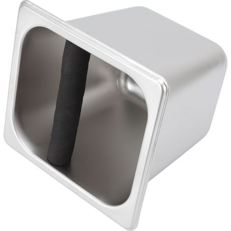 Boîte à marc de café en acier inoxydable avec tige en caoutchouc - Récupérateur pour restaurant et maison (1/5)