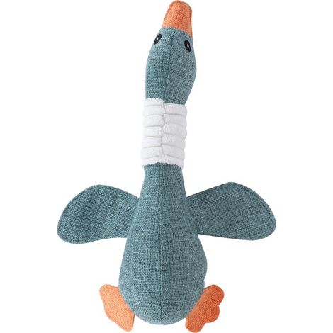 Peluche en forme d'oie, résistante et émettant un bruissement, convenant aux chats et aux chiens, accessoires pour animaux de compagnie bleu-violet. (1/5)