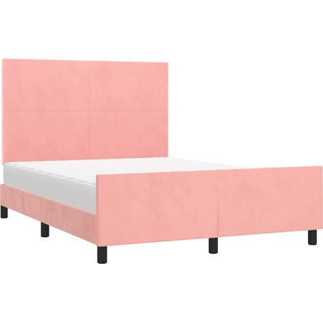 Cadre de lit sans matelas rose 140x190 cm velours vidaXL (1/5)