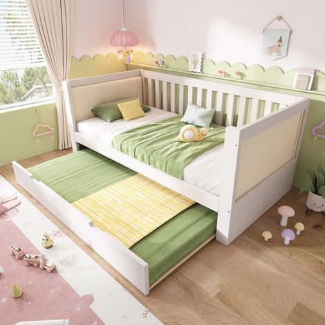 letto contenitore 90x200 estraibile legno bianco OKMYHOME (1/5)