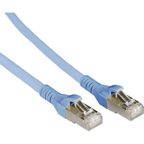 Metz Connect 1308453044-E RJ45 Câble réseau, câble patch CAT 6a S/FTP 3.00 m bleu avec cliquet dencastrement 1 pc(s) (1/2)