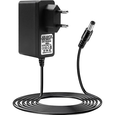 24V 1A 24W Netzteil mit 1m Kabel, AC 100-240V auf DC 24V Pluspol innen, 5,5 x 2,1 mm Stecker für LED-Streifen, Luftbefeuchter, Diffusoren, 24V DC-Geräte