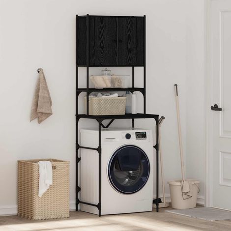 vidaXL Cabinet pour lave-linge Chêne noir 68 x 48,5 x 194 cm