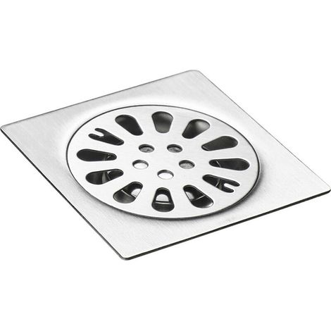 Quadratischer Bodenablaufrost, Geruchskontrolle für Badezimmerböden, Bodenablaufabdeckung aus Edelstahl, 1212 cm