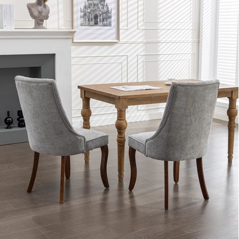 MEUBLIV Esszimmerstuhl 64 x 50 x 95,5 cm grau – hohe Rückenlehne, 2er-Set (1/5)