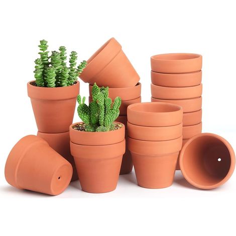 20 Pcs Pots de Fleurs en Terre Cuite 4,5 Cm, Petite Terre Cuite Pots Pots de Fleurs Peinture Graffiti, avec Trou de Drainage pour Extérieur, L'intérieur, Plante Jardin Balcon Décoration (1/5)