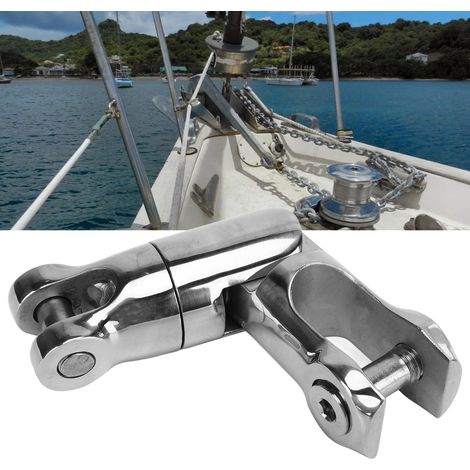 Ancrage multidirectionnel en acier inoxydable 316, double joint rotatif 3/8"-1/2" avec clé, convient aux chaînes de 10 à 12 mm (CP-3012) (1/5)