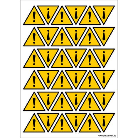 Autocollants Danger (C0021TPL). Planche de 36 Stickers DANGER  de 5 cm ou de 16 stickers danger de 7 cm - Planche de 36 adhésifs - 50x50 mm (1/5)