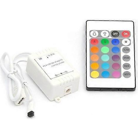 Contrôleur de lumière LED RGB sans fil à 24 boutons avec télécommande infrarouge et variateur 12 V