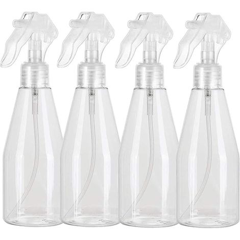 Botella rociadora vacía de 200 ml, paquete de 4 botellas rociadoras de plástico transparente para jardinería, belleza y cuidado del cabello.