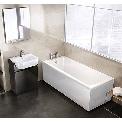 Ideal Standard Tempo Arc Single Ended Rectangular Water Saving Bath 1700mm x 700mm 0 Tap Hole (inc Leg Set) (1/3)