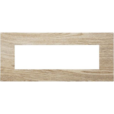 Placca Plastica ETTROIT Serie Venus 7 Posti/Moduli 507 Compatibile Con Vimar Arke, 14 Colori Disponibili (Legno Scuro)