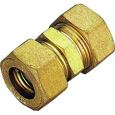 RACCORDO DIRITTO INTERMEDIO CON TENUTA O-RING PER TUBO RAME MODELLO 1300 ø14   TIEMME RACCORDERIE SPA