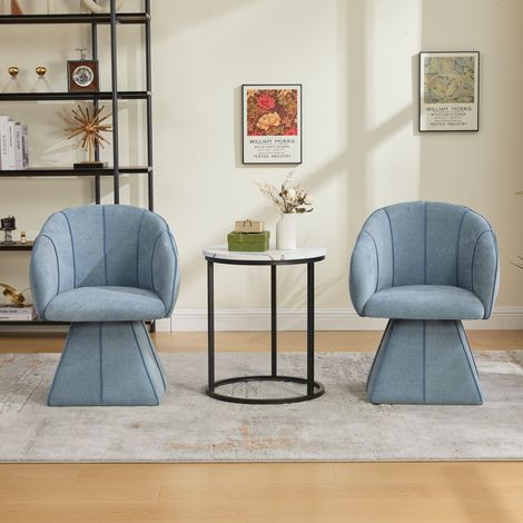 Fauteuil pivotant individuel en chenille, pour adultes et adolescents, design ergonomique avec dossier haut, idéal pour chambre et salon, chenille bleue (1/5)