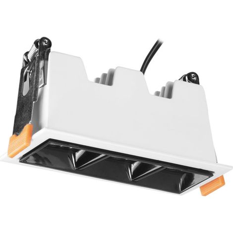 Jim - Downlight Empotrable de Techo LED Triple Rectangular Luz Cálida 3000K de Aluminio Color Blanco 94x44mm (1/2)